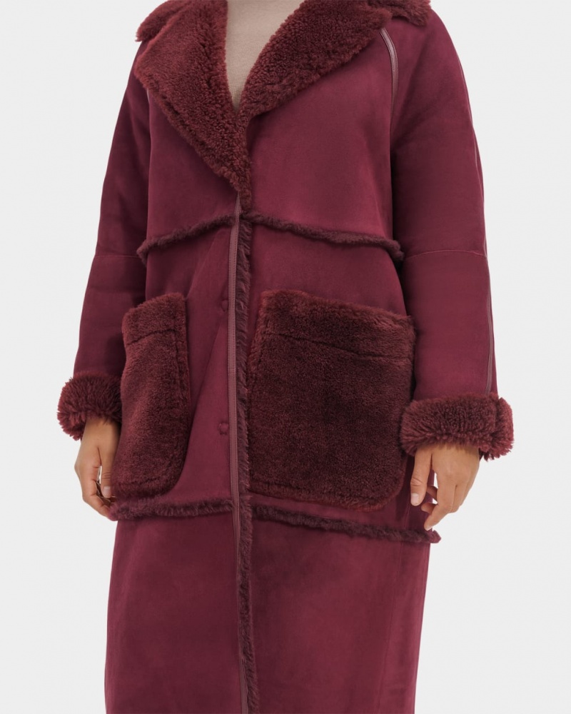 Ugg Fayre Twinface Sheepskin Ženske Kaputi Bordo | VGY506319