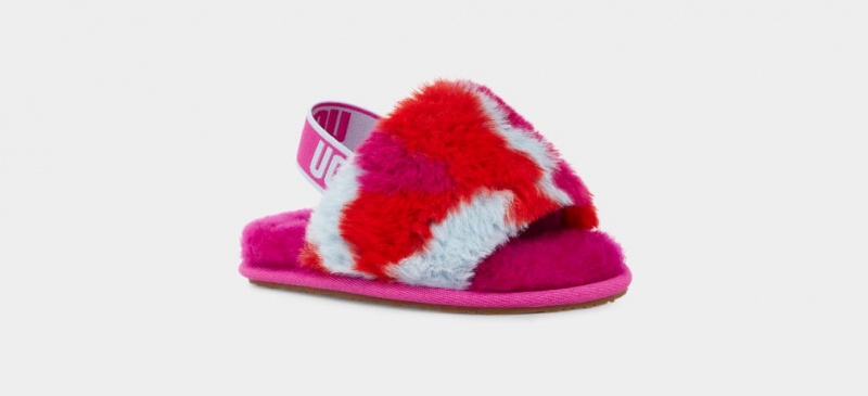 Ugg Fluff Yeah Camopop Dječje Papuče Crvene | JOU892564