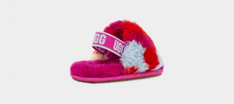 Ugg Fluff Yeah Camopop Dječje Papuče Crvene | JOU892564