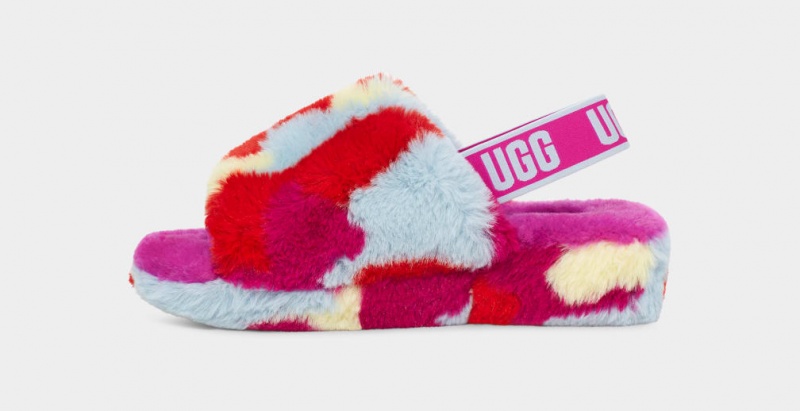 Ugg Fluff Yeah Camopop Ženske Papuče Crvene | WSX250417