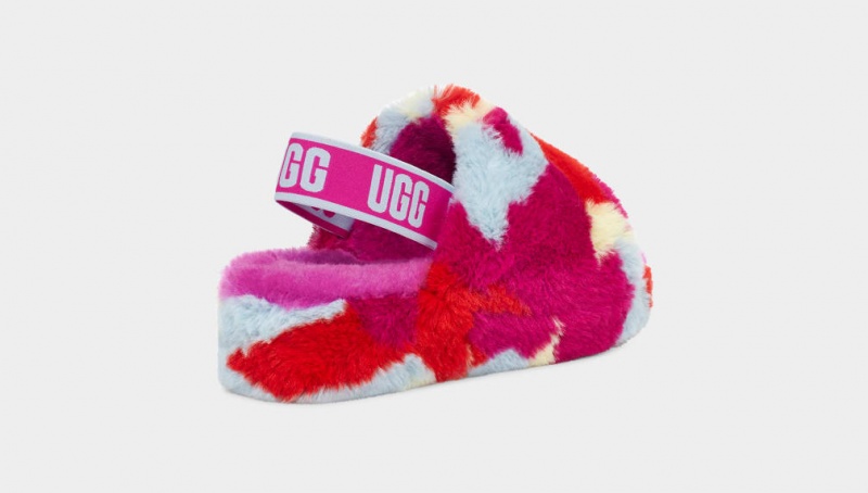 Ugg Fluff Yeah Camopop Ženske Papuče Crvene | WSX250417