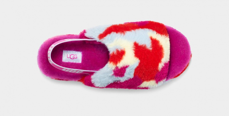 Ugg Fluff Yeah Camopop Ženske Papuče Crvene | WSX250417