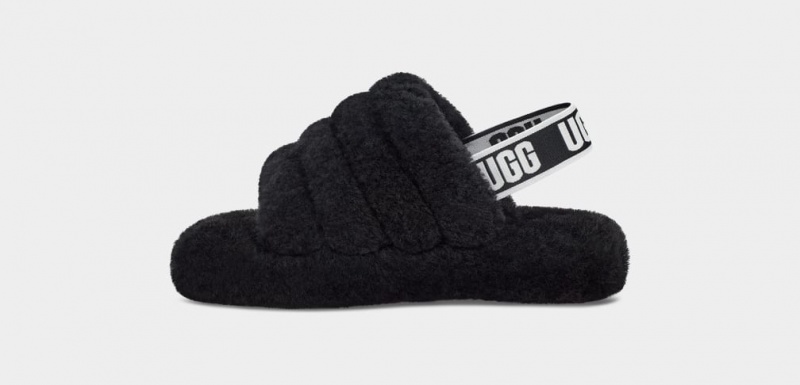 Ugg Fluff Yeah Dječje Papuče Crne | BDA254386