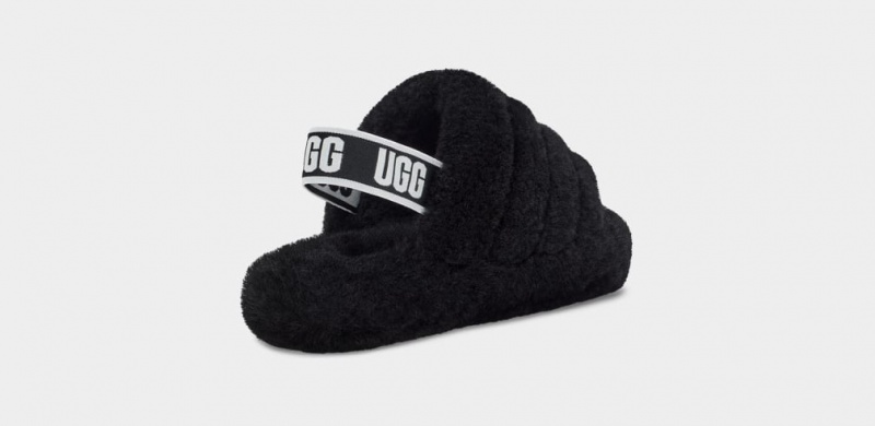 Ugg Fluff Yeah Dječje Papuče Crne | BDA254386