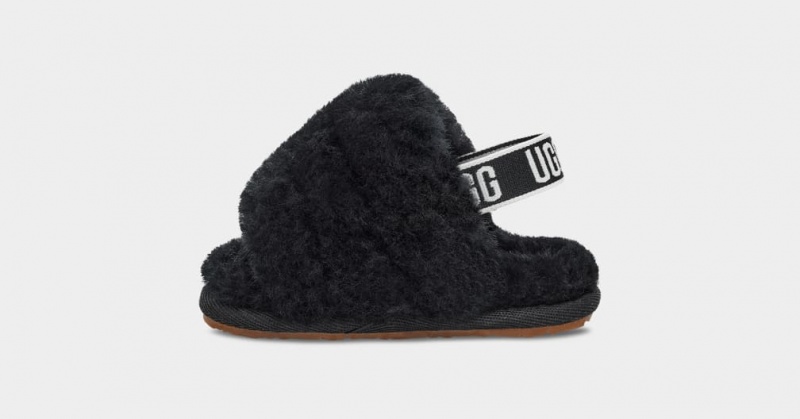 Ugg Fluff Yeah Dječje Papuče Crne | FIW410623