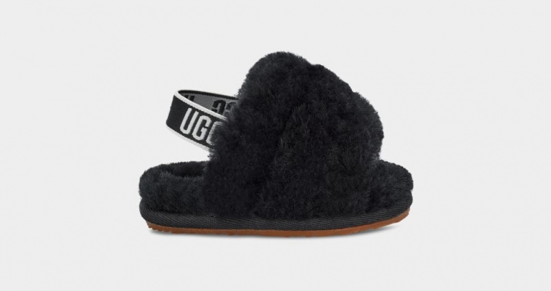 Ugg Fluff Yeah Dječje Papuče Crne | FIW410623