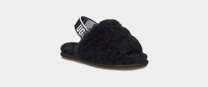 Ugg Fluff Yeah Dječje Papuče Crne | ZJW160873