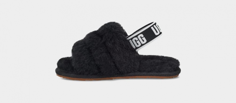 Ugg Fluff Yeah Dječje Papuče Crne | ZJW160873