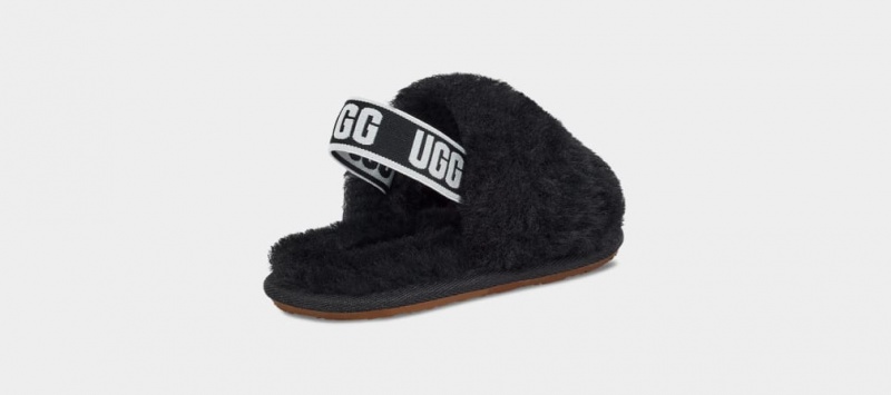 Ugg Fluff Yeah Dječje Papuče Crne | ZJW160873