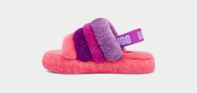 Ugg Fluff Yeah Multi Dječje Papuče Roze Ljubičaste Visebojne | AOW850491