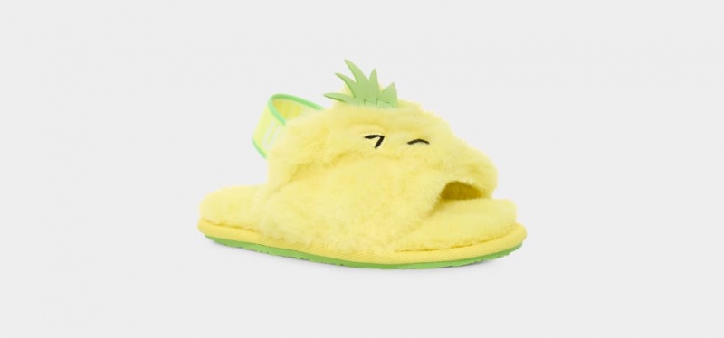 Ugg Fluff Yeah Pineapple Stuffie Dječje Papuče Žute | WAC259183