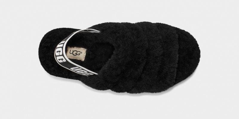 Ugg Fluff Yeah Ženske Natikače Crne | JOQ912473