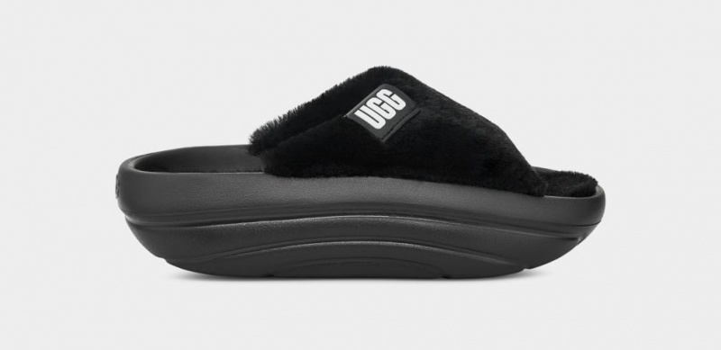 Ugg FoamOplush Ženske Natikače Crne | TXQ739081