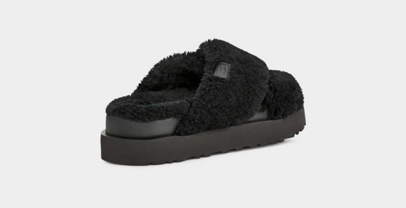 Ugg Fuzz Sugar Cross Ženske Natikače Crne | CGK128659