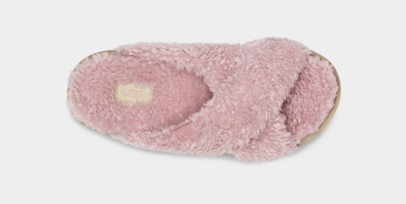 Ugg Fuzz Sugar Cross Ženske Natikače Roze | EAV358902