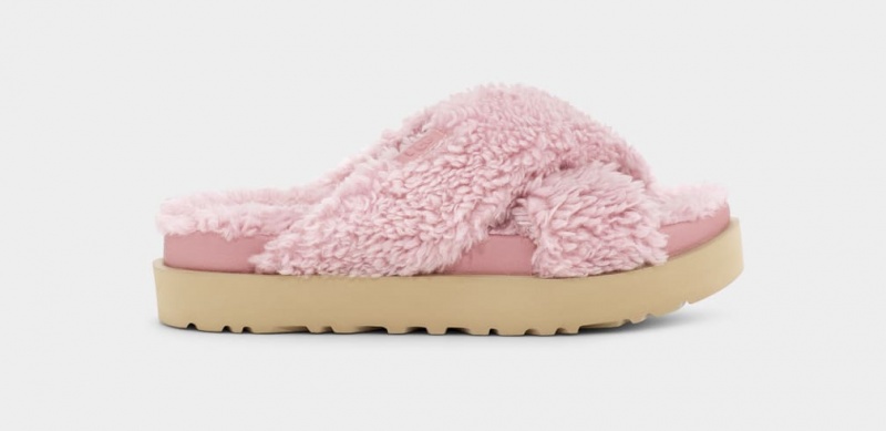 Ugg Fuzz Sugar Cross Ženske Natikače Roze | EAV358902