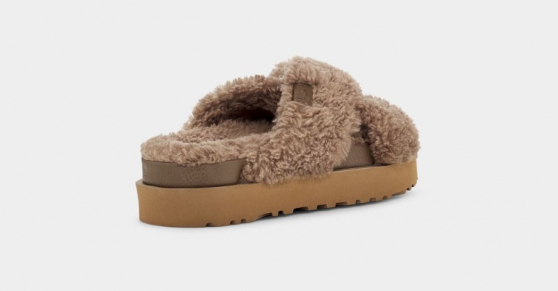 Ugg Fuzz Sugar Cross Ženske Papuče Tamno Sive | OJY986503