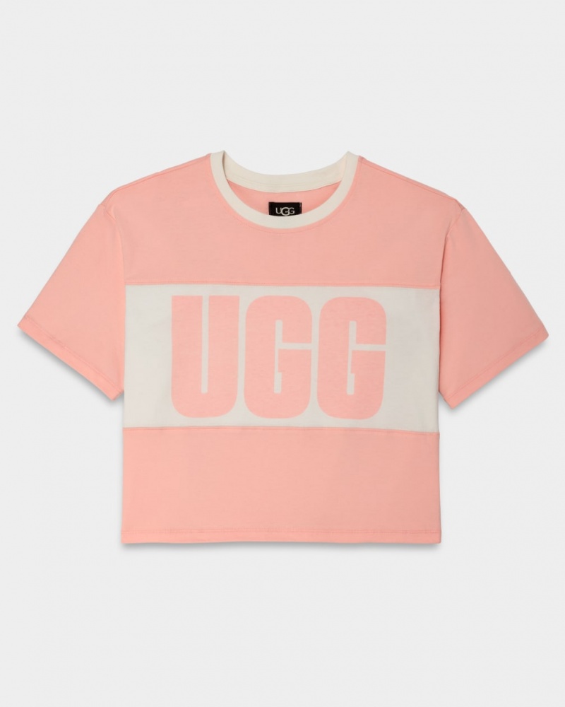 Ugg Jordene Colorblocked Logo Ženske Topi Roze | KCH408629