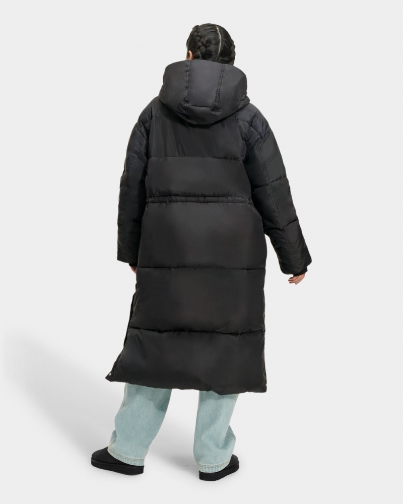 Ugg Keeley Long Puffer Ženske Kaputi Crne | NSO180657