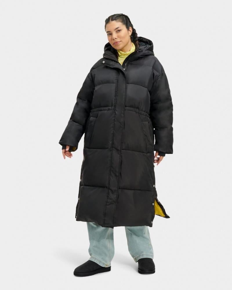 Ugg Keeley Long Puffer Ženske Kaputi Crne | NSO180657