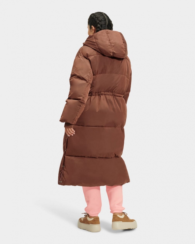 Ugg Keeley Long Puffer Ženske Kaputi Tamno Smeđe | YZJ826910