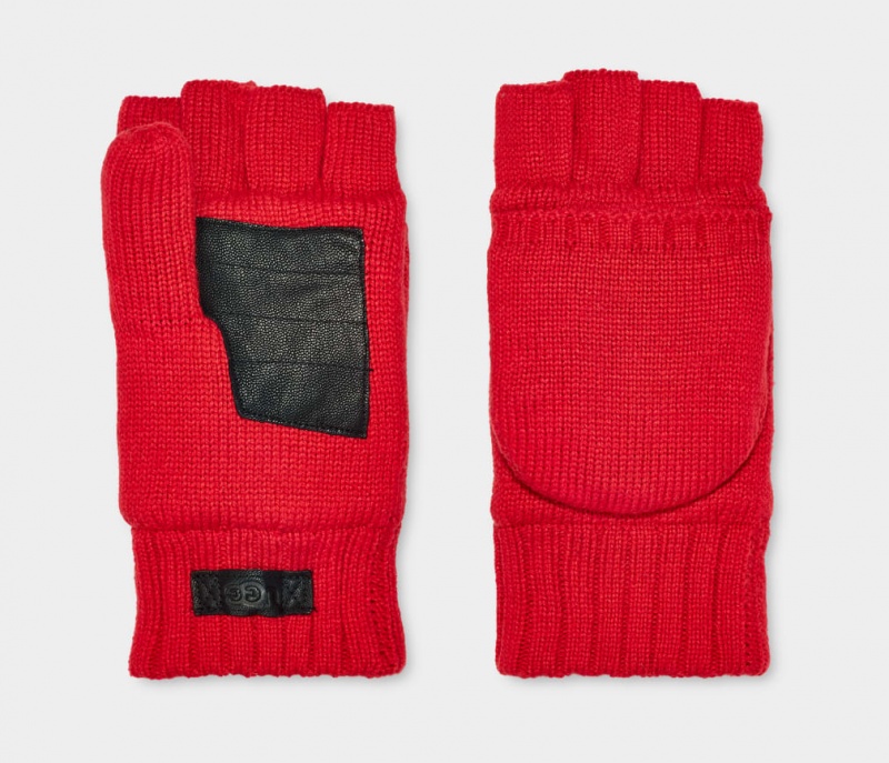 Ugg Knit Flip Mitten Muške Gloves Crvene | ZQT718932