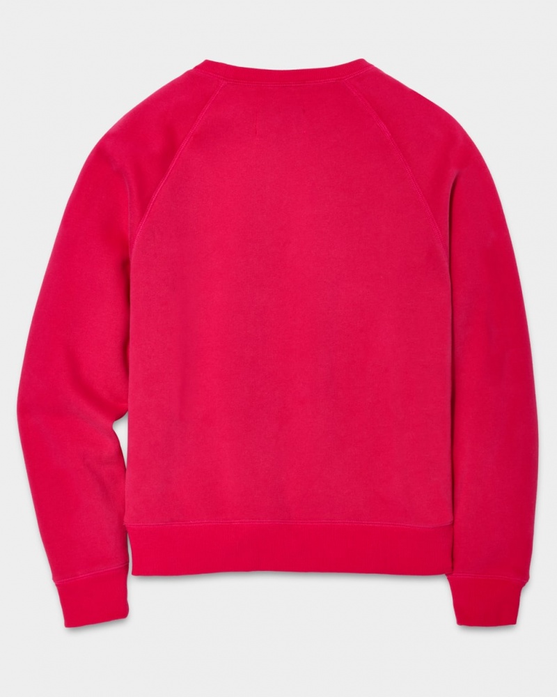 Ugg Madeline Fuzzy Logo Crewneck Ženske Dukserice Roze Tamno Crvene | LXF739641