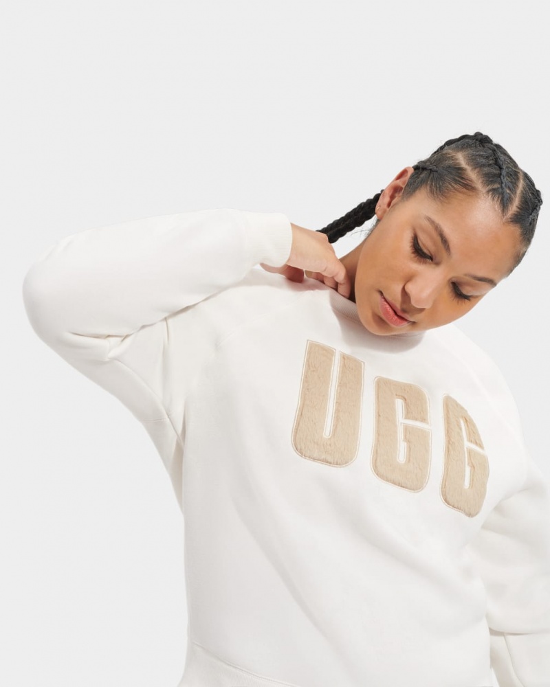 Ugg Madeline Fuzzy Logo Crewneck Ženske Dukserice Smeđe | YVO473098