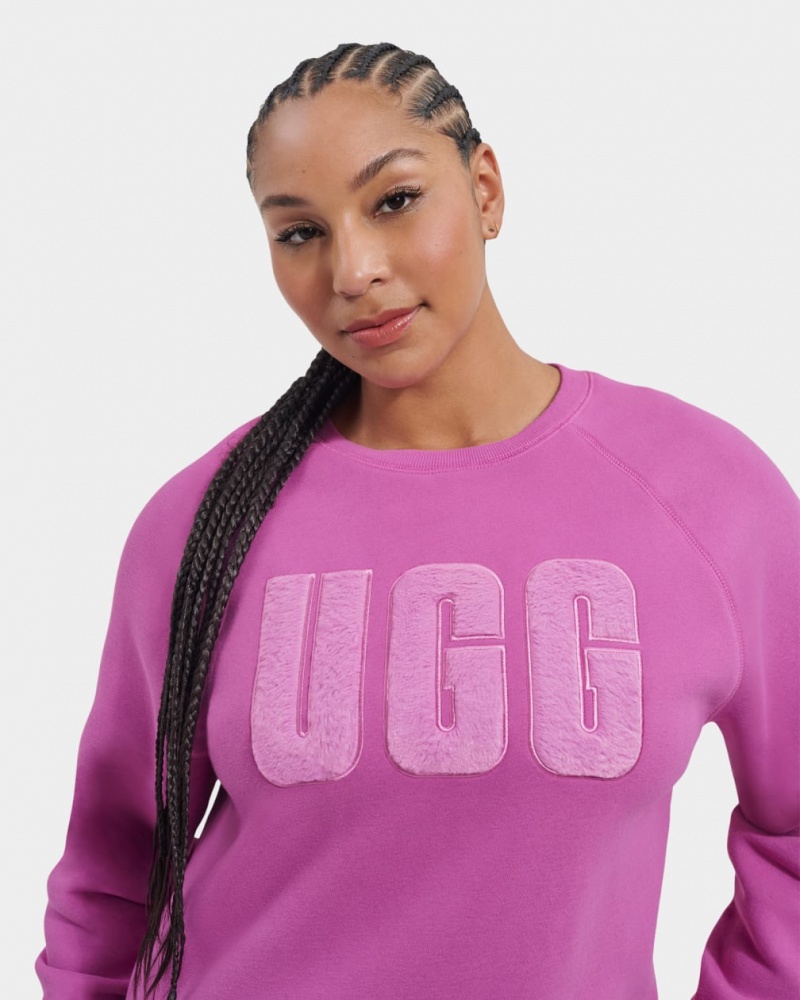 Ugg Madeline Fuzzy Logo Crewneck Ženske Dukserice Roze | CZI270198