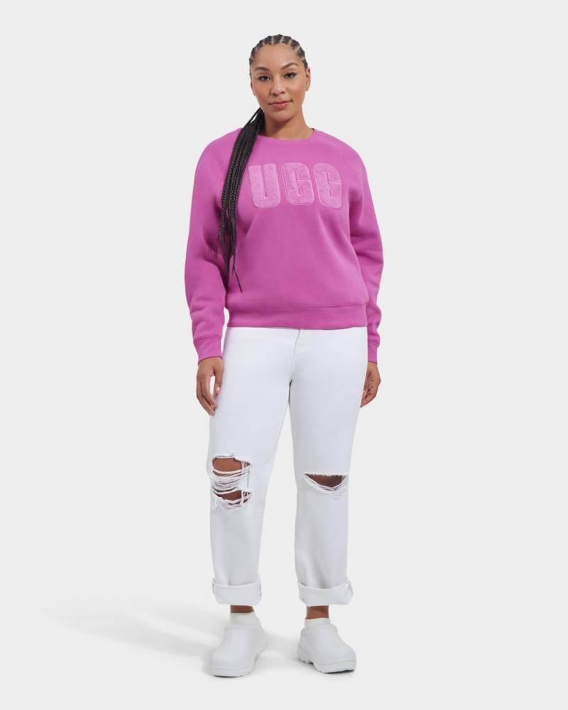 Ugg Madeline Fuzzy Logo Crewneck Ženske Dukserice Roze | CZI270198