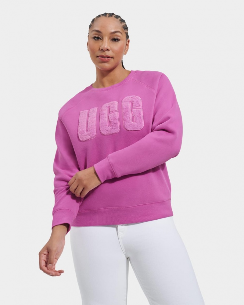 Ugg Madeline Fuzzy Logo Crewneck Ženske Dukserice Roze | CZI270198