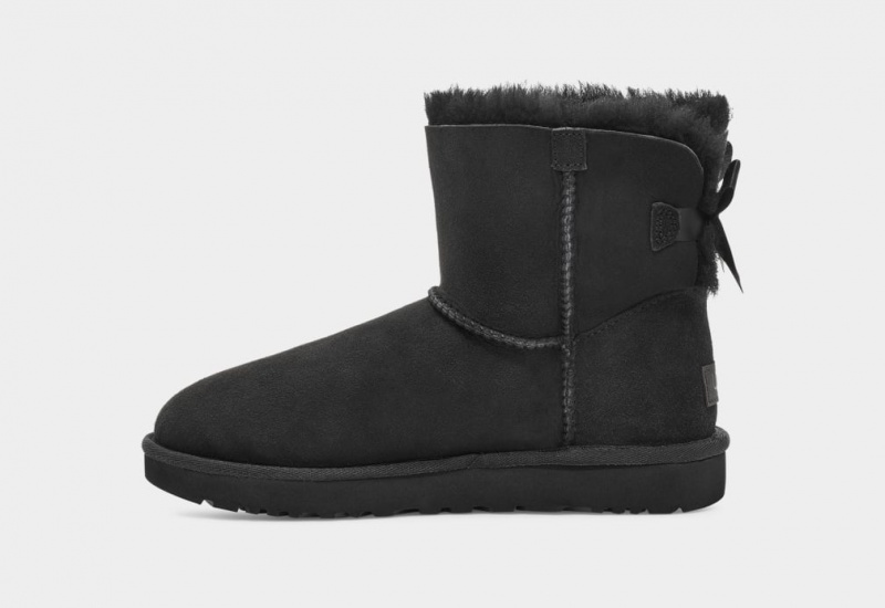 Ugg Mini Bailey Bow II Ženske Cizme Crne | UZH274801