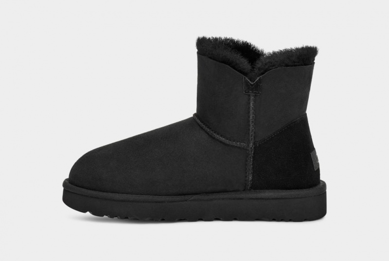 Ugg Mini Bailey Button II Ženske Cizme Crne | QSI590376