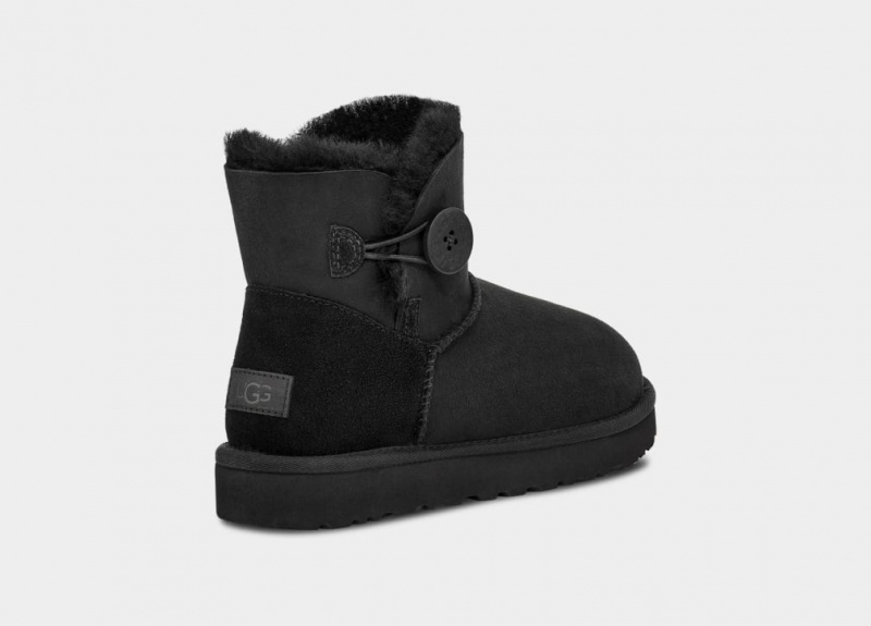 Ugg Mini Bailey Button II Ženske Cizme Crne | QSI590376