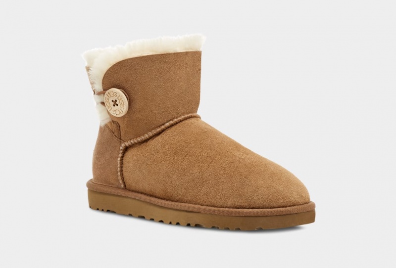 Ugg Mini Bailey Button II Ženske Cizme Smeđe | XJE059327