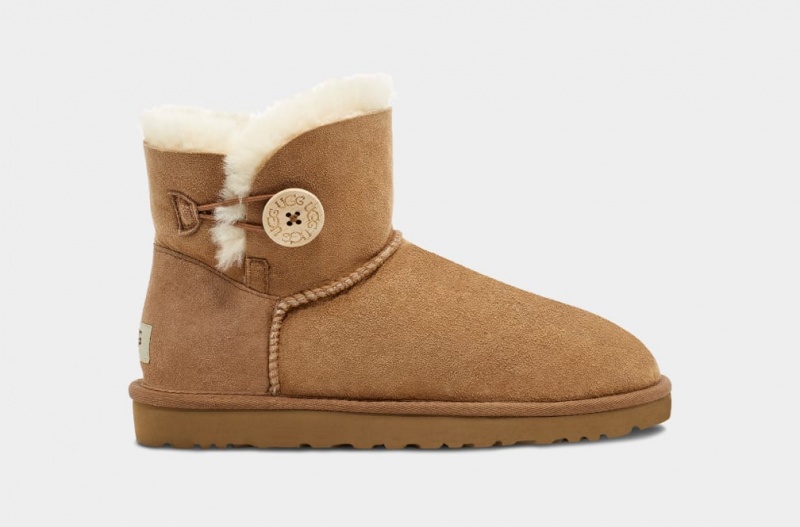 Ugg Mini Bailey Button II Ženske Cizme Smeđe | XJE059327