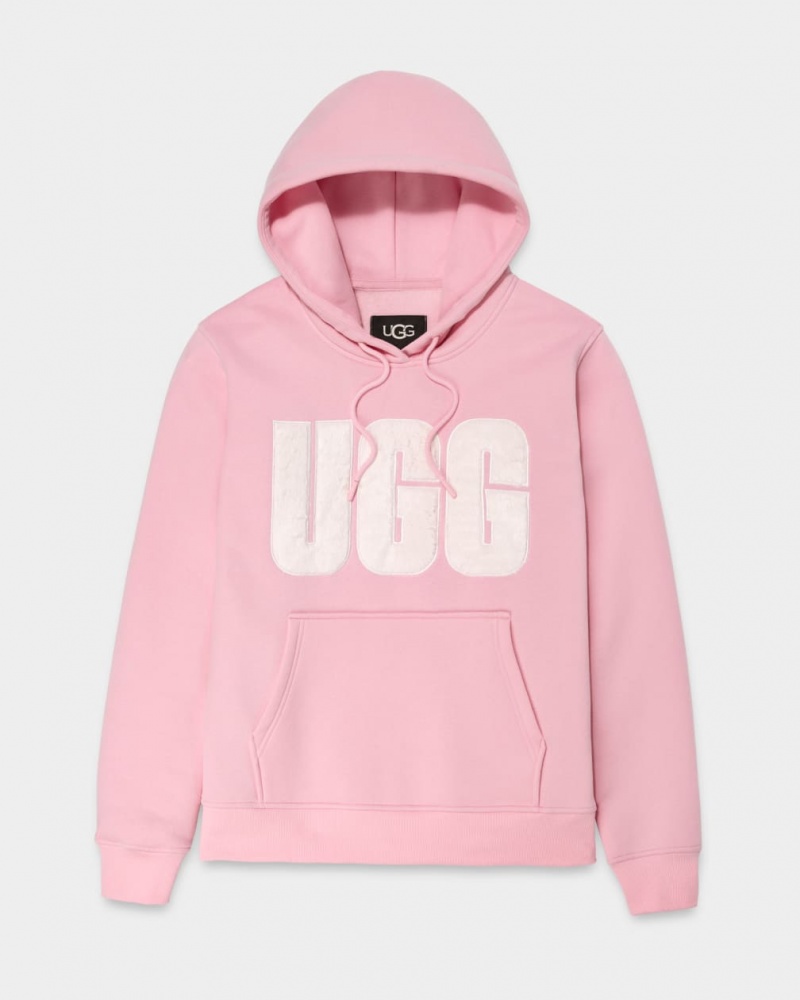 Ugg Rey Fuzzy Logo Ženske Majica S Kapuljačom Roze | ADI413025