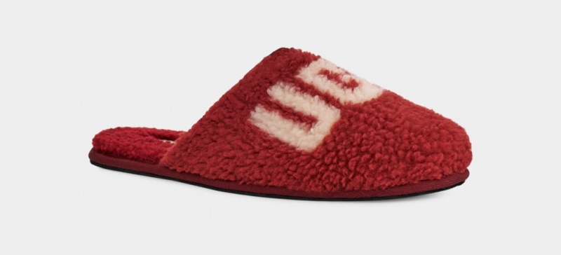 Ugg Scuff Curly Graficke Muške Papuče Crvene Bordo | WZI547892