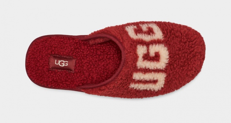 Ugg Scuff Curly Graficke Muške Papuče Crvene Bordo | WZI547892