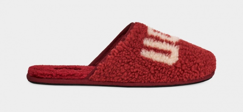 Ugg Scuff Curly Graficke Muške Papuče Crvene Bordo | WZI547892