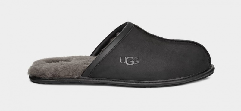 Ugg Scuff Koža Muške Papuče Crne | LFO478951