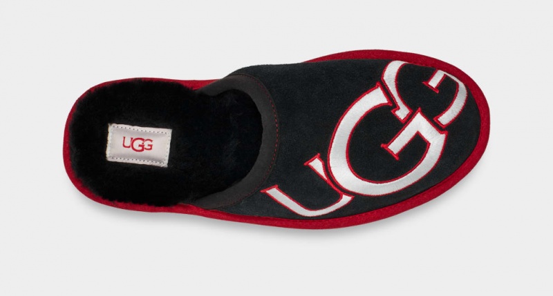 Ugg Scuff Logo II Muške Papuče Crne Crvene | OJY782360