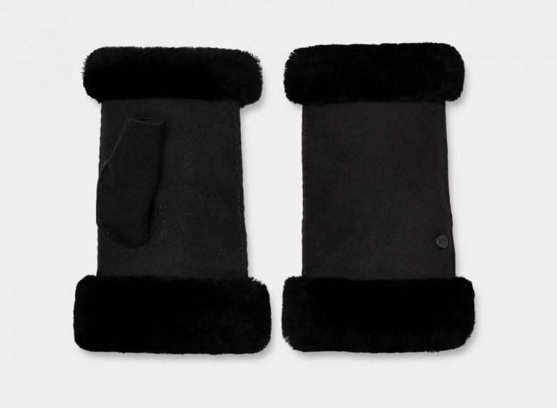 Ugg Sheepskin Fingerless Ženske Gloves Crne | OFG198520