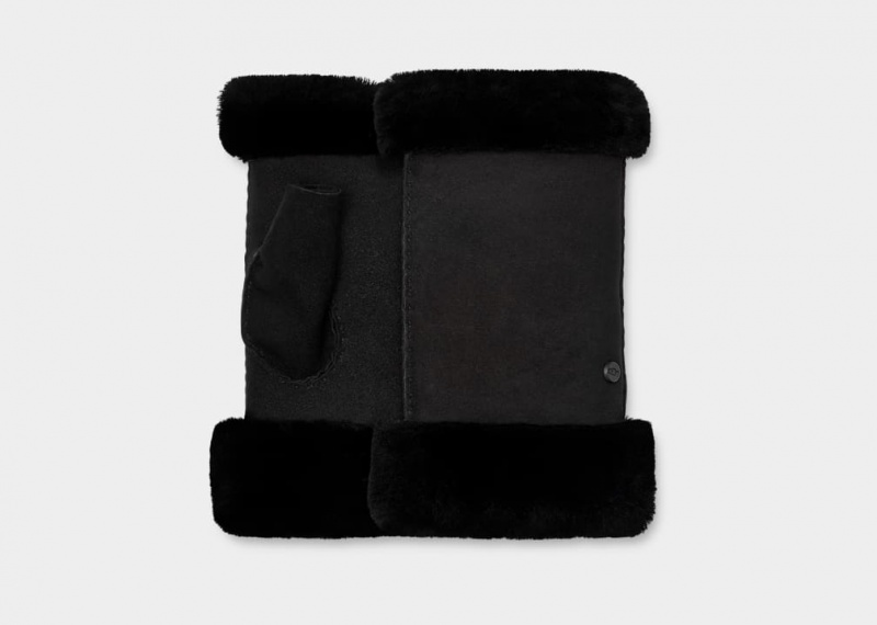 Ugg Sheepskin Fingerless Ženske Gloves Crne | OFG198520