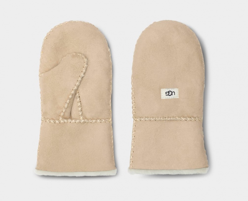 Ugg Sheepskin Mitten with Stitch Dječje Gloves Smeđe | HNF127358