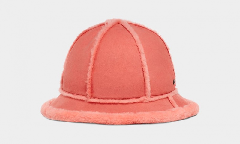 Ugg Sheepskin Spillseam Bucket Ženske Šeširi Roze | DWZ381459