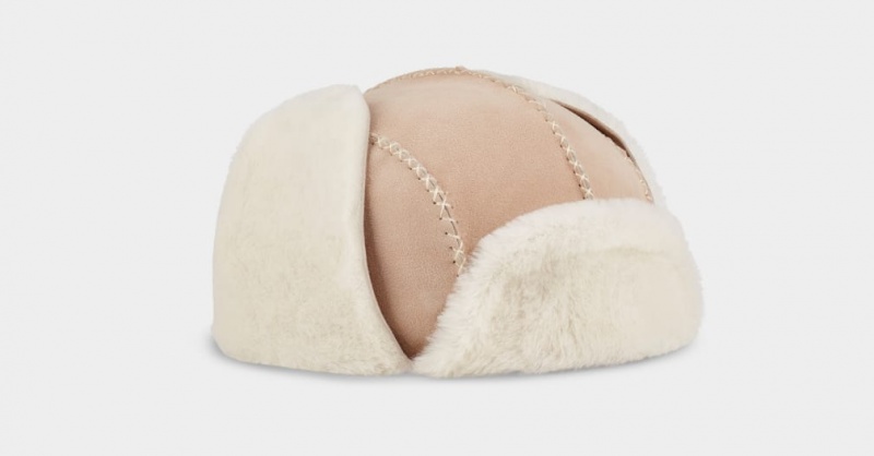 Ugg Sheepskin Trapper with Stitch Dječje Šeširi Smeđe | DZA041827