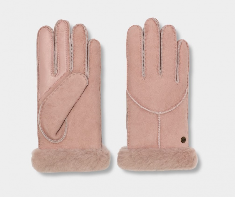 Ugg Sheepskin Whipstitch Ženske Gloves Roze | BES516283