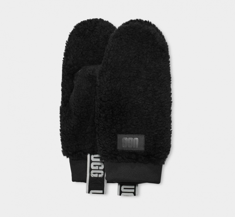 Ugg Sherpa Mitten W Logo Tape Ženske Gloves Crne | XUF315987