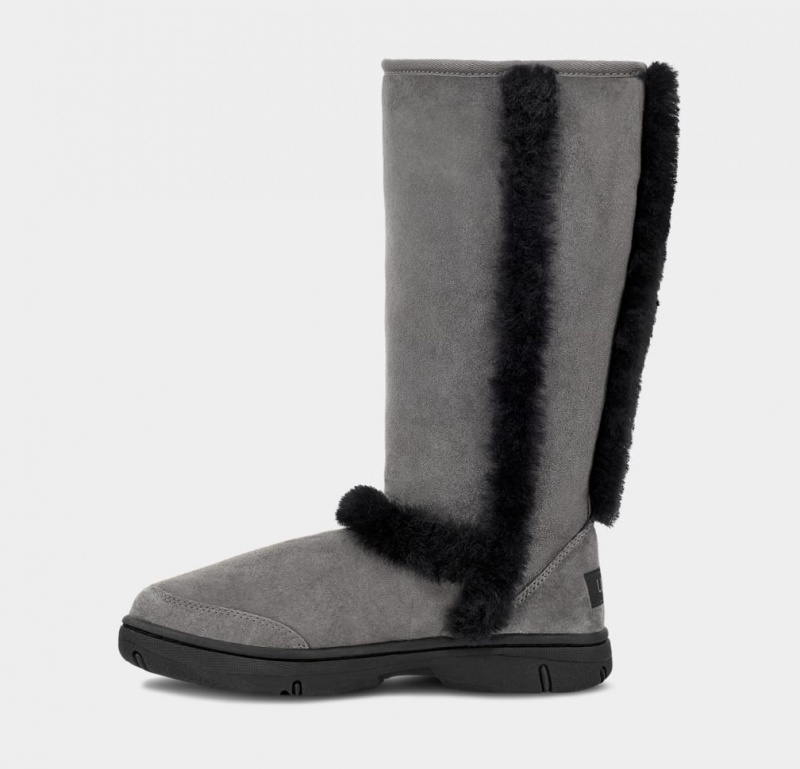 Ugg Sunburst Tall Ženske Cizme Sive Crne | TOQ063748